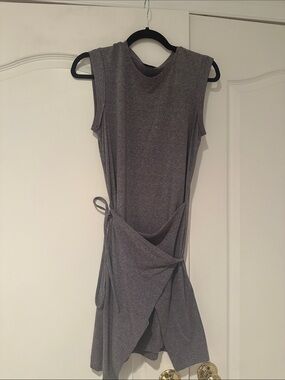 Club Monaco Gray Sleeveless Asymmetrical Wrap Dress